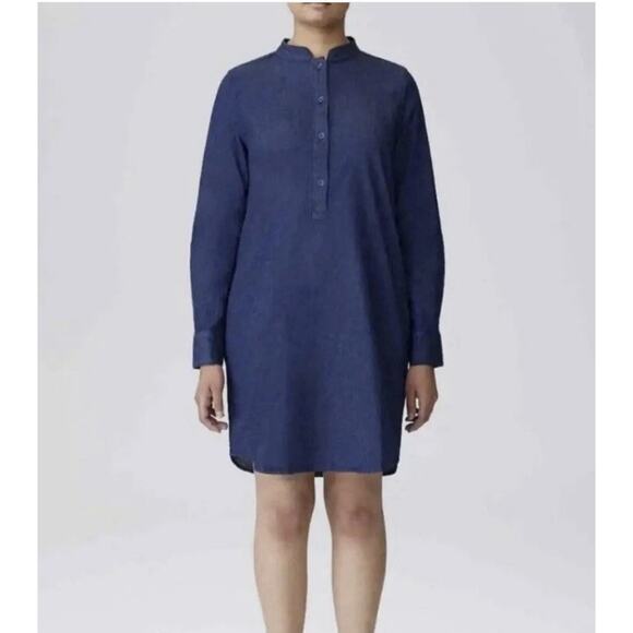 NWT Universal Women’s Hannah Denim Shirt Dress 4XS(00-0) Stretch‎ Pockets Preppy - Picture 1 of 11